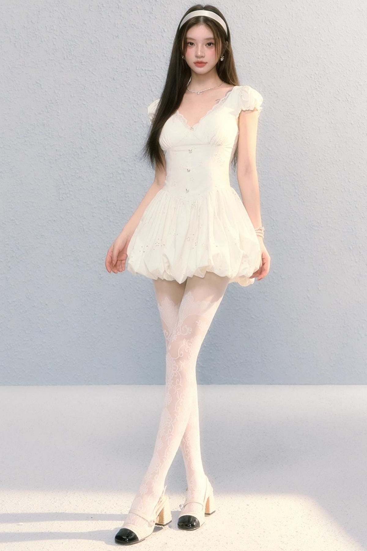 First Love Pure Waist Little White Summer Dress
