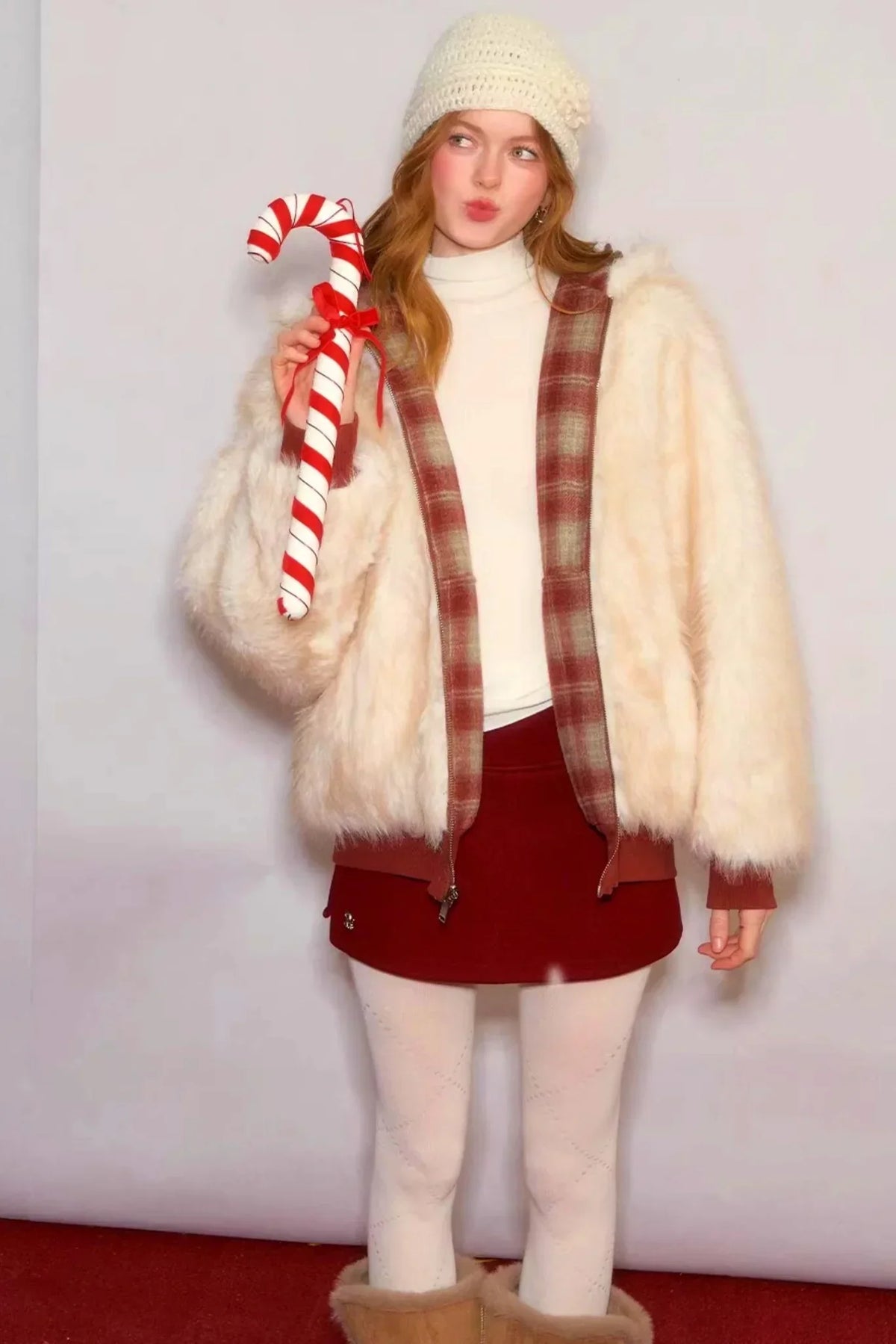 First Snow Plaid Reversible Coat
