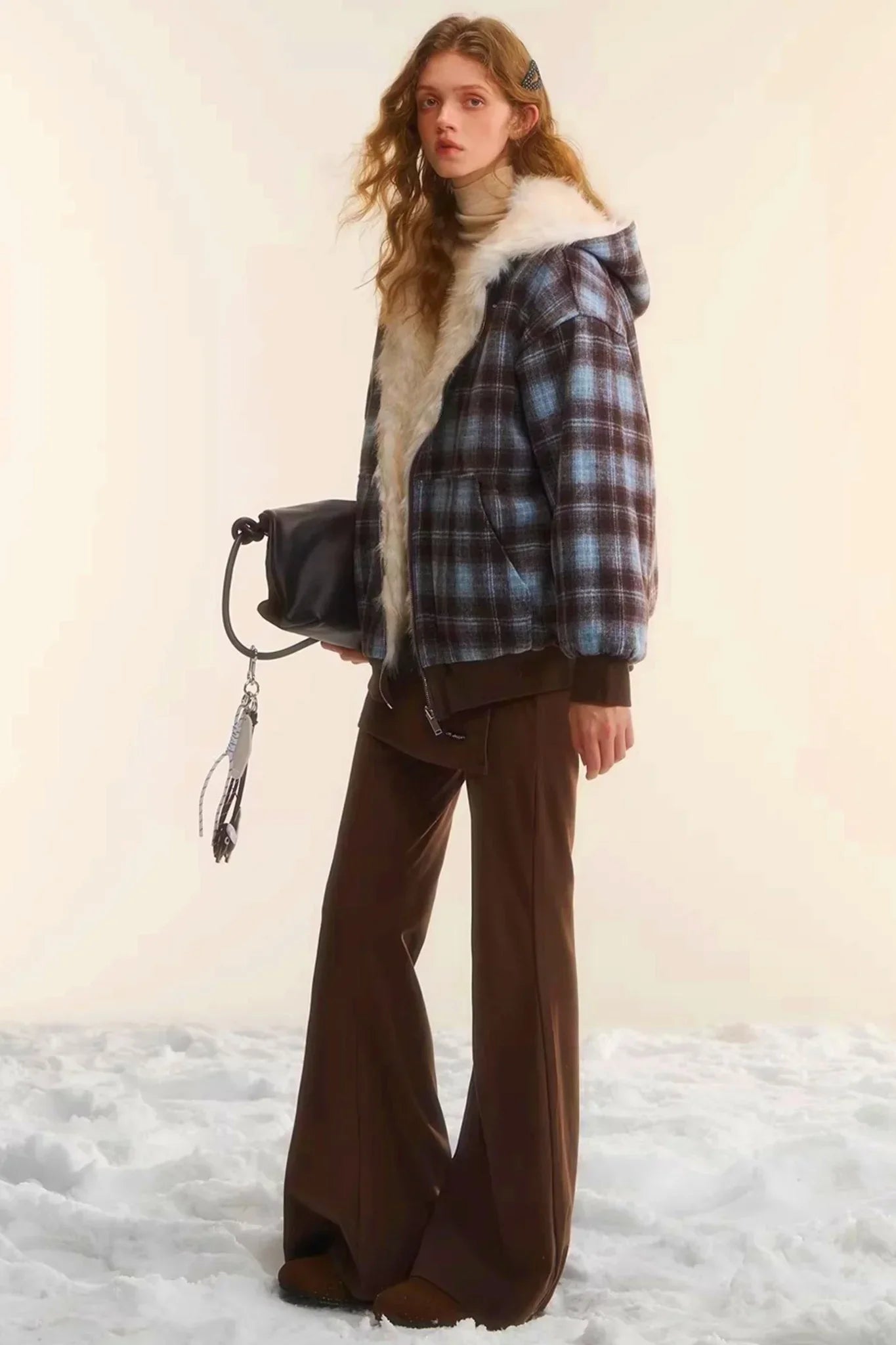 First Snow Plaid Reversible Coat