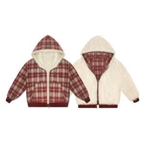 First Snow Plaid Reversible Coat