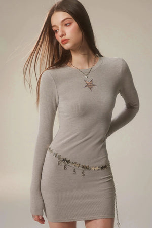 Fitted Cut-Out Knit Dress