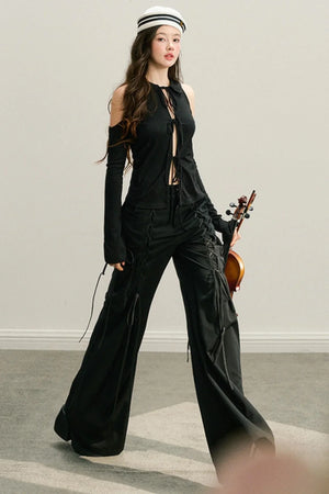 Flabby Leg-Length Strappy Pants