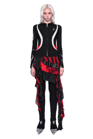 Flame Embroidered Woolen Leggings