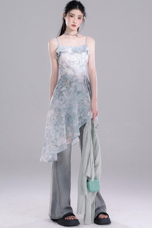 Flared Denim Pants