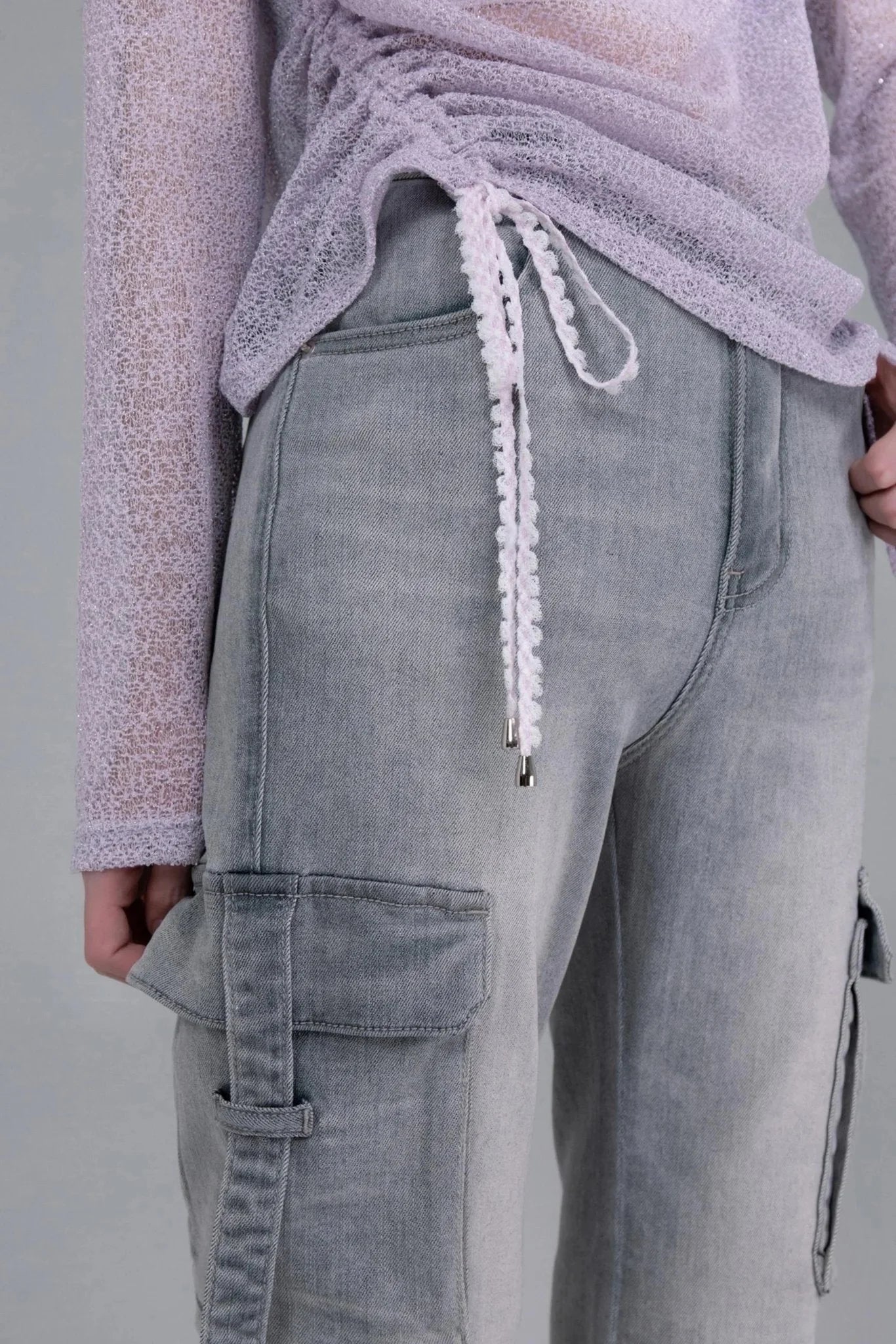 Flared Denim Pants