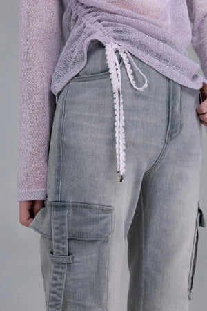 Flared Denim Pants
