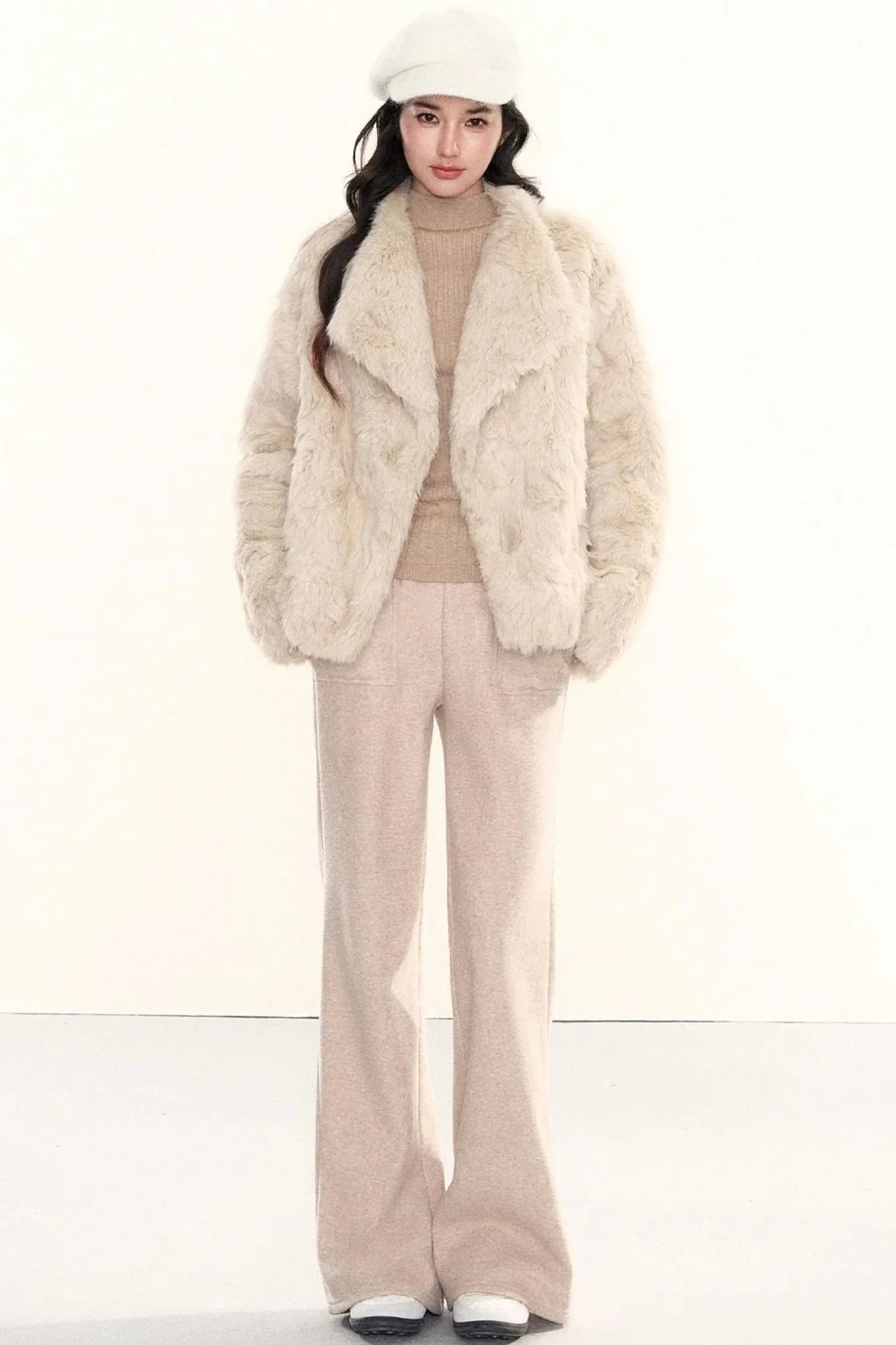 Fleece-Lined Flared Pants