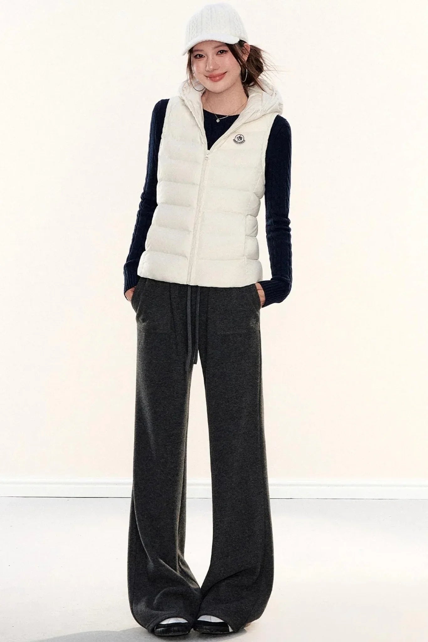 Fleece-Lined Glutinous Rice Pants