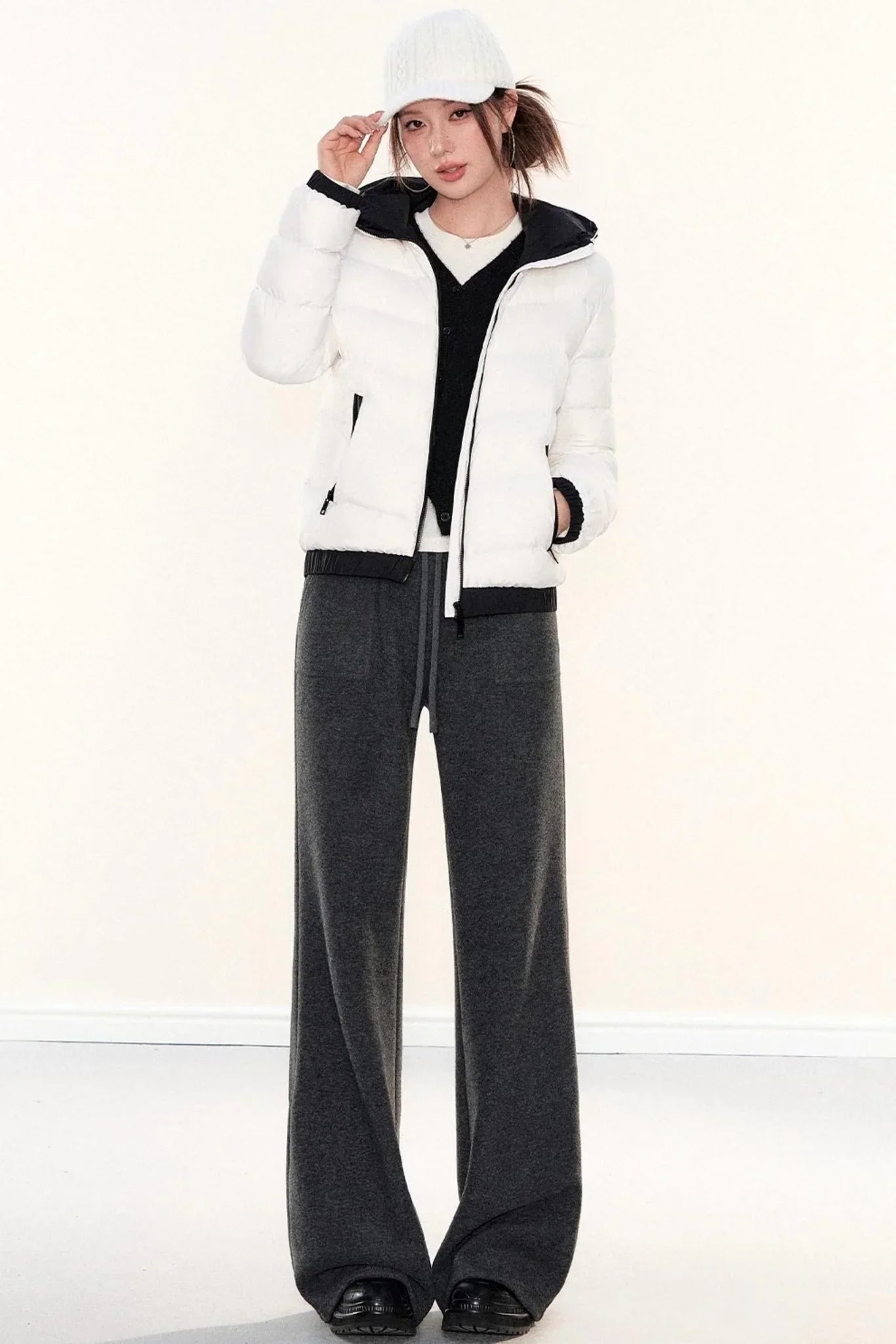 Fleece-Lined Glutinous Rice Pants