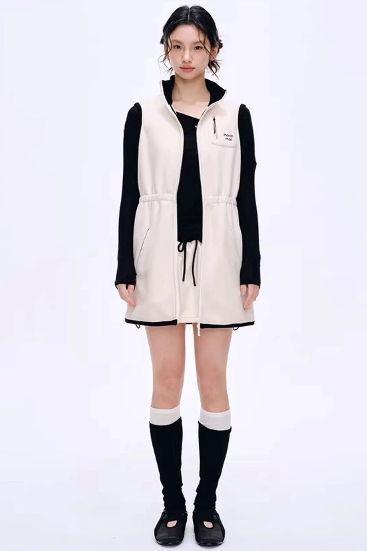Fleece-Lined Waist-Cinching Vest Set-Up