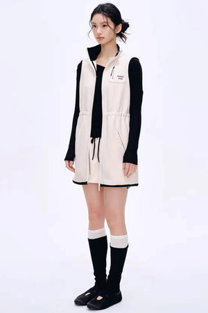 Fleece-Lined Waist-Cinching Vest Set-Up