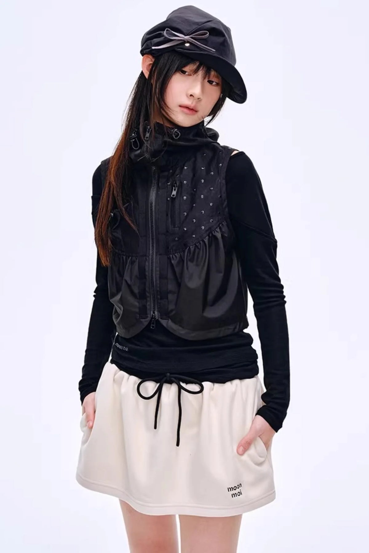 Fleece-Lined Waist-Cinching Vest Set-Up