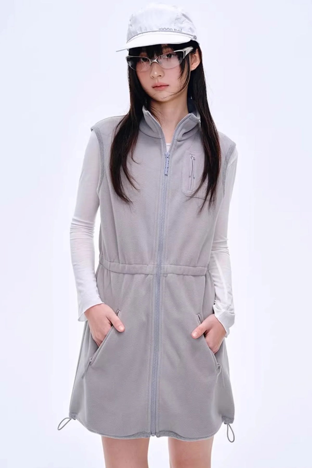 Fleece-Lined Waist-Cinching Vest Set-Up