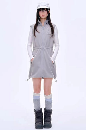 Fleece-Lined Waist-Cinching Vest Set-Up