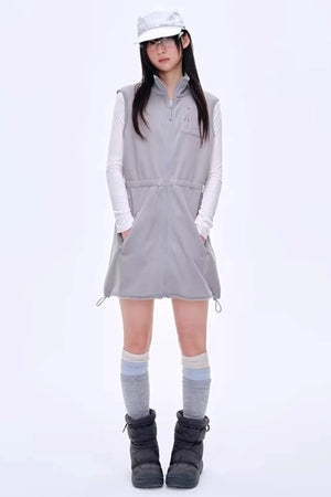 Fleece-Lined Waist-Cinching Vest Set-Up