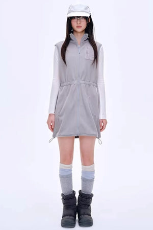 Fleece-Lined Waist-Cinching Vest Set-Up