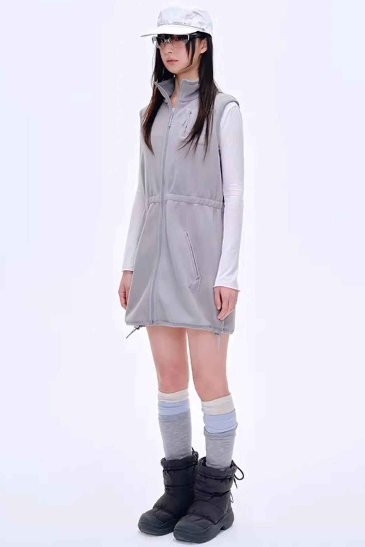 Fleece-Lined Waist-Cinching Vest Set-Up