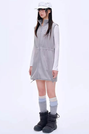 Fleece-Lined Waist-Cinching Vest Set-Up