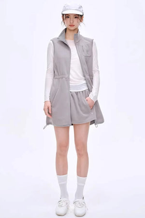 Fleece-Lined Waist-Cinching Vest Set-Up