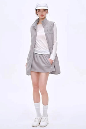 Fleece-Lined Waist-Cinching Vest Set-Up