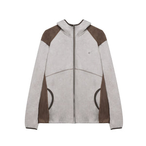 Fleece Patchwork Hooded Jacket