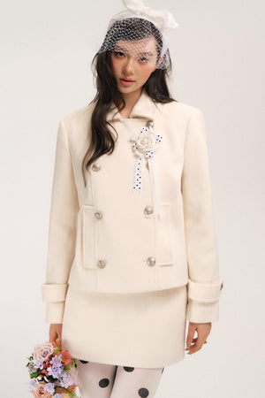 Flight Diary Woolen Jacket & Skirt Set-Up
