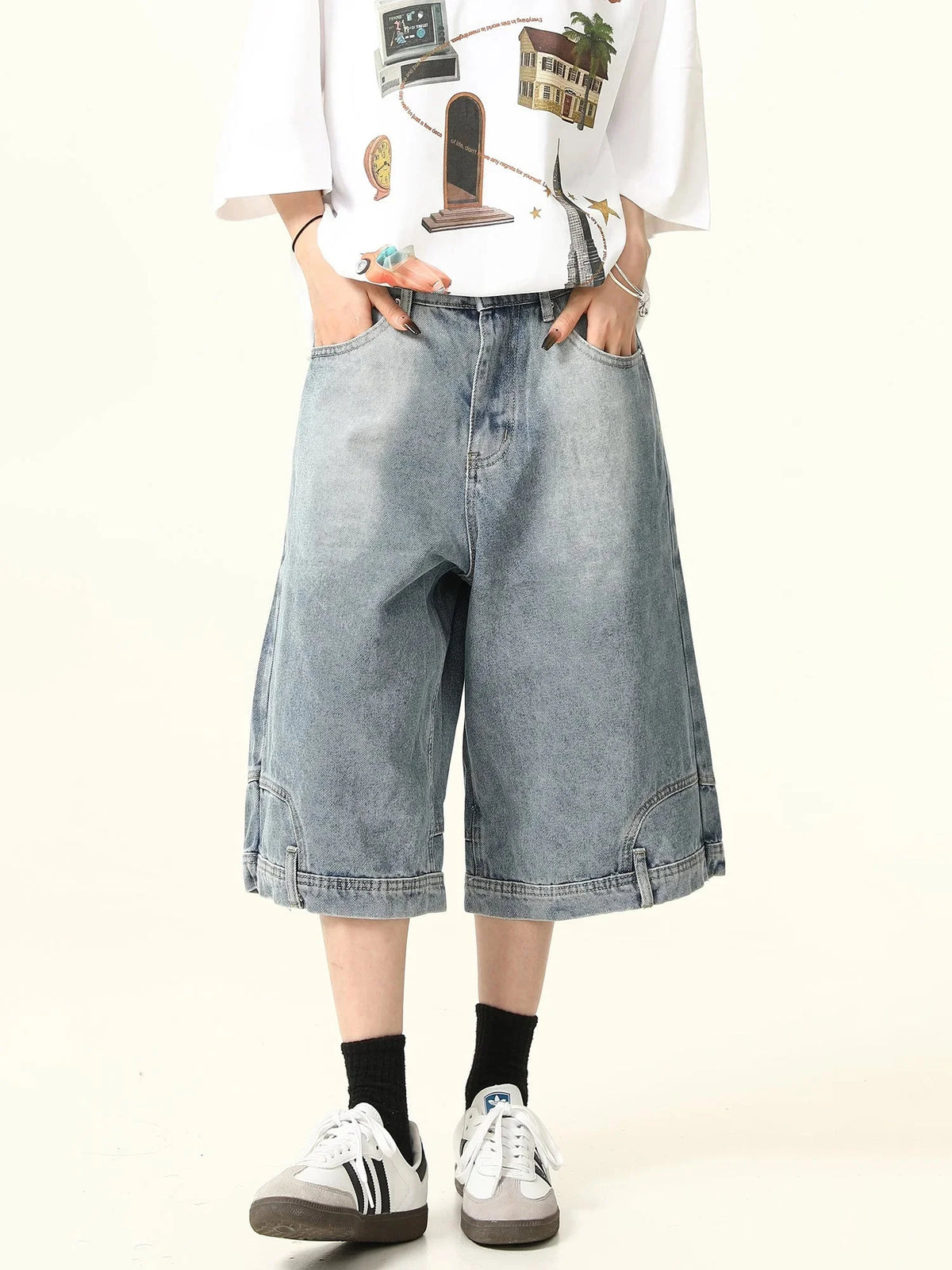 Flip Denim Shorts Pants