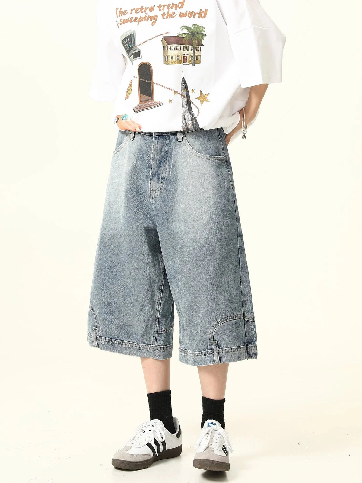 Flip Denim Shorts Pants
