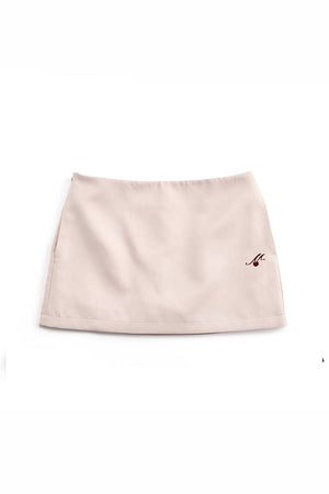 Flocked Cherry A-Line Short Skirt