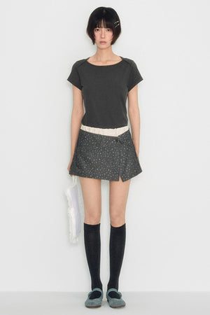 Flocked Slim Crop Top