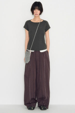 Flocked Slim Crop Top