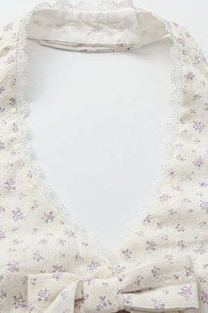 Floral Bow Halter Top
