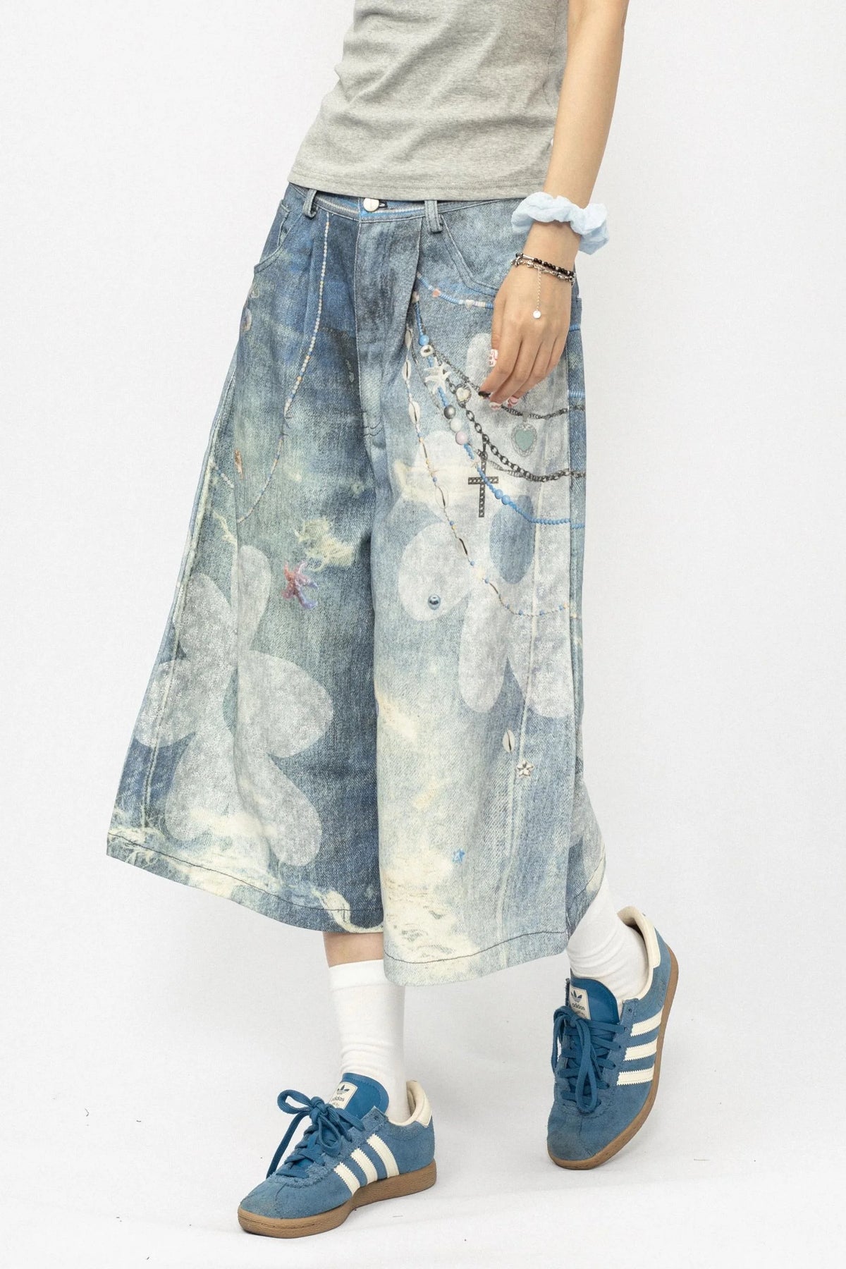 Floral Chain Loose Summer Pants