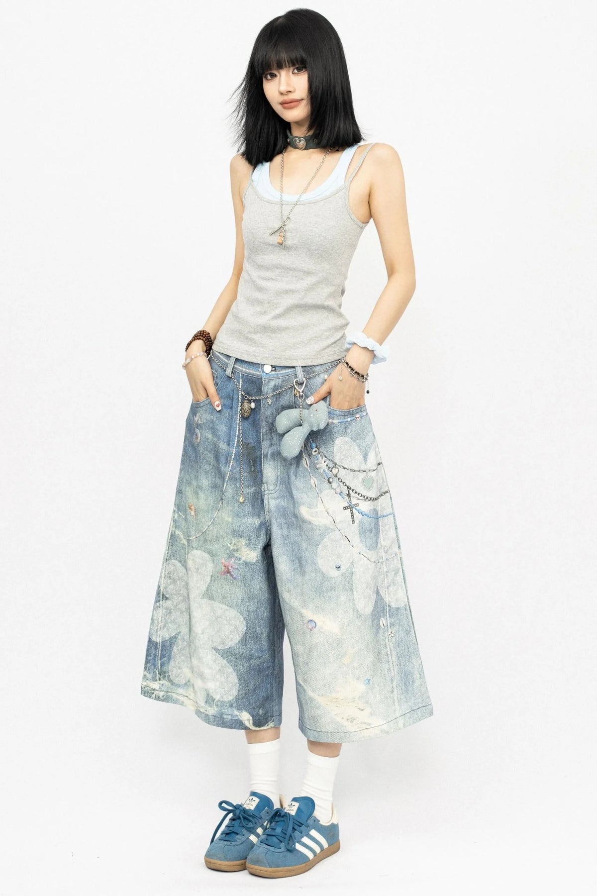 Floral Chain Loose Summer Pants