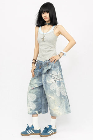 Floral Chain Loose Summer Pants