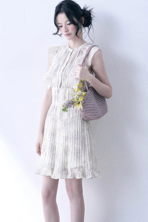 Floral Chiffon Pleated Dress