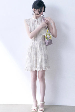 Floral Chiffon Pleated Dress