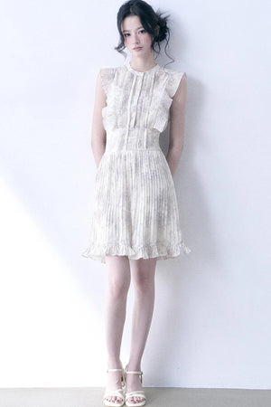 Floral Chiffon Pleated Dress