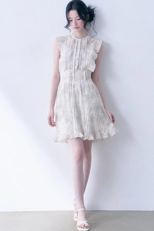 Floral Chiffon Pleated Dress