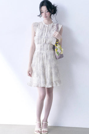 Floral Chiffon Pleated Dress