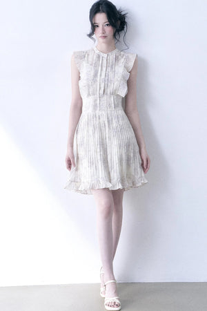 Floral Chiffon Pleated Dress