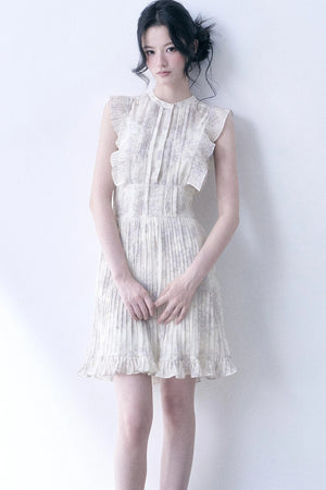 Floral Chiffon Pleated Dress