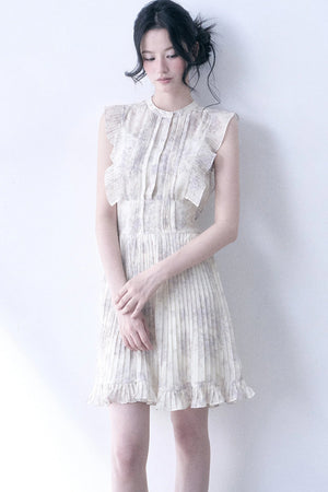 Floral Chiffon Pleated Dress