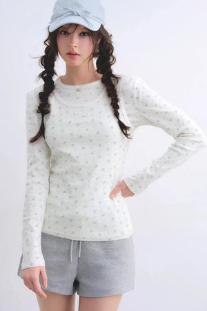 Floral Curved-Edge Vest Set