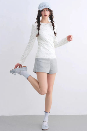 Floral Curved-Edge Vest Set