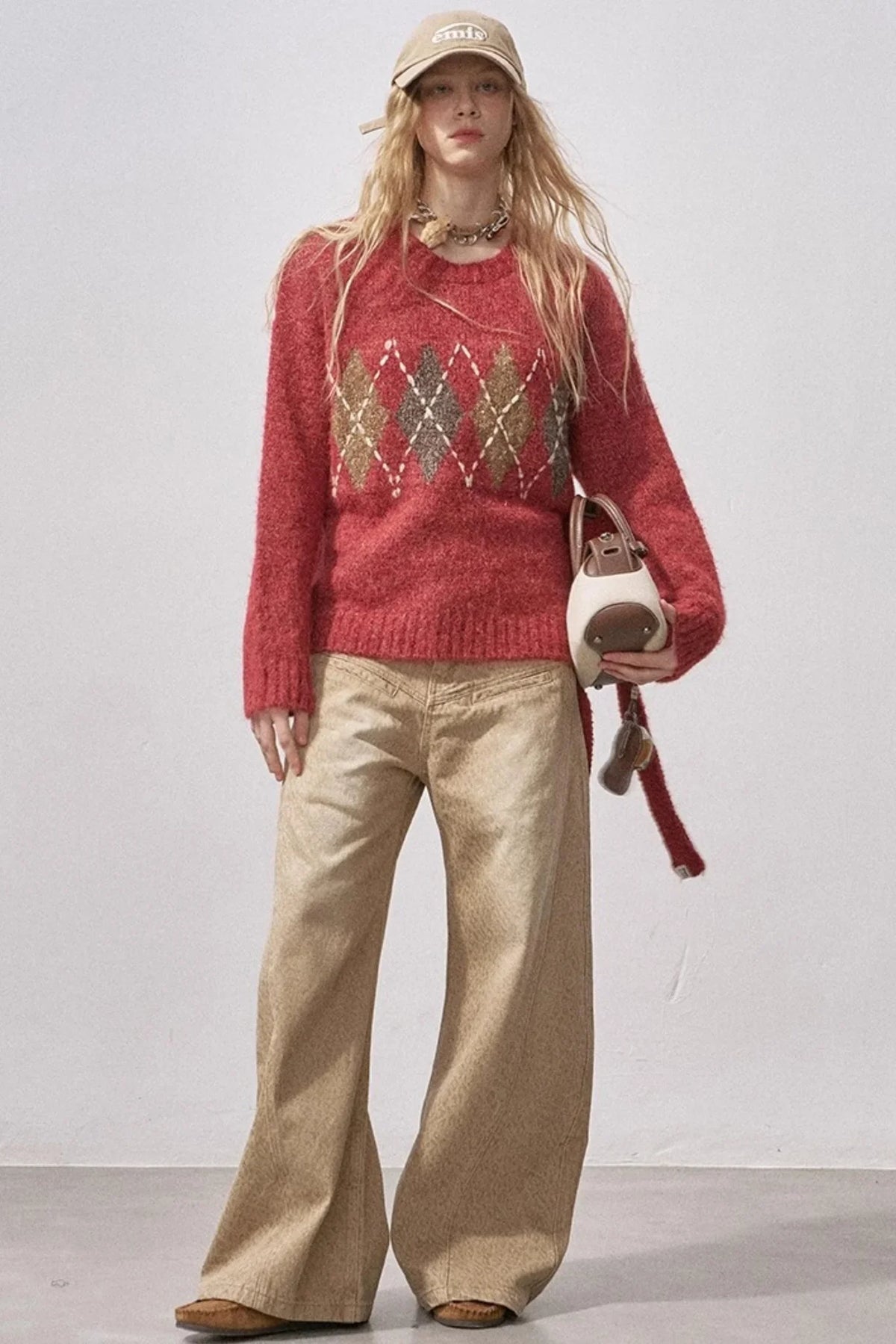 Floral Diamond Knit Sweater