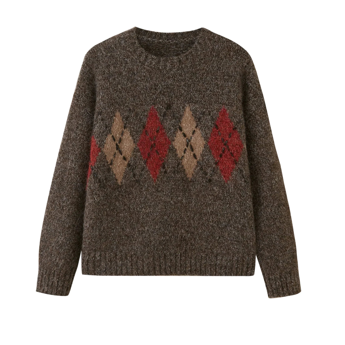 Floral Diamond Knit Sweater