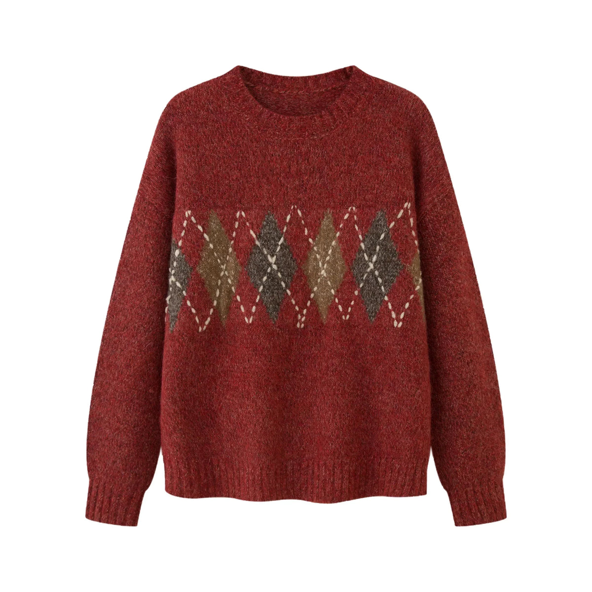Floral Diamond Knit Sweater