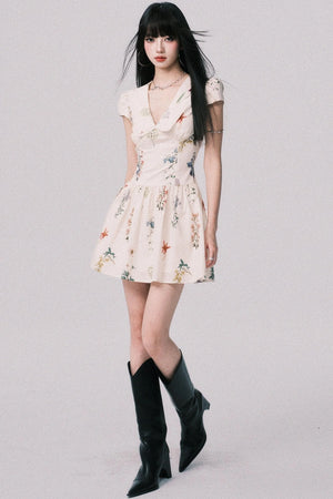 Floral Doll Neck Dress
