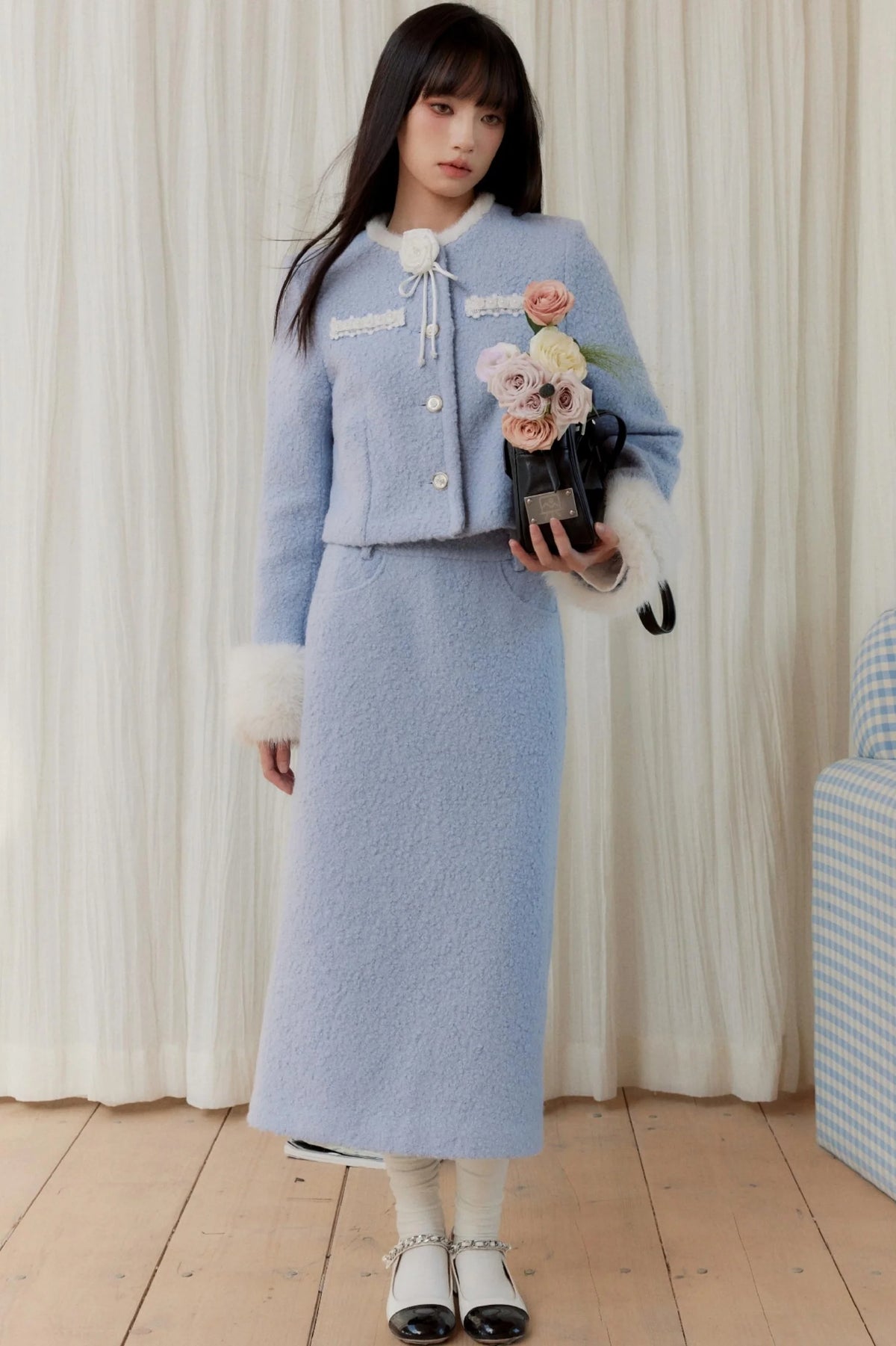 Floral Embellished Elegant Suit Set-Up